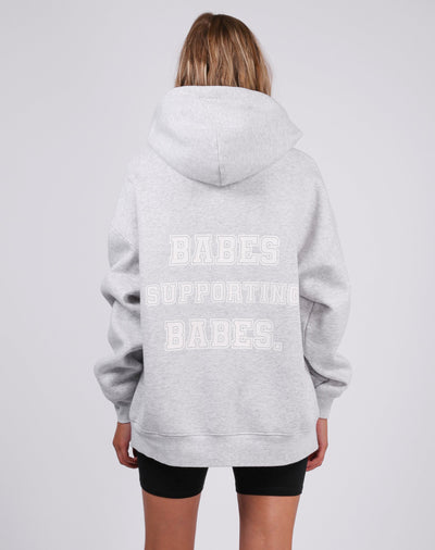 The "BABES SUPPORTING BABES" Big Sister Hoodie | Pebble Grey