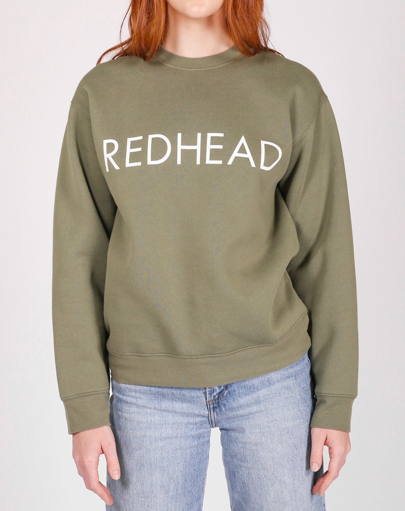 The "REDHEAD" Classic Crew Neck Sweatshirt | Olive