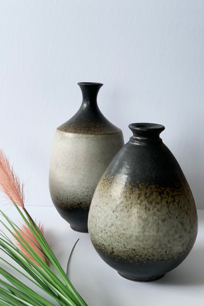 Dark Brown Ombre Pottery Vase (Large) - ShopAuthentique