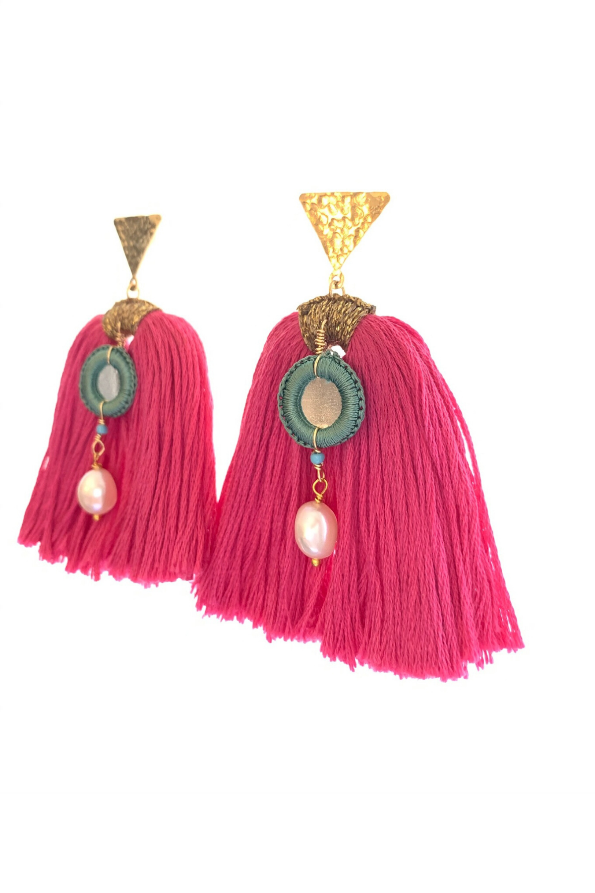 Pink Tassle Earrings