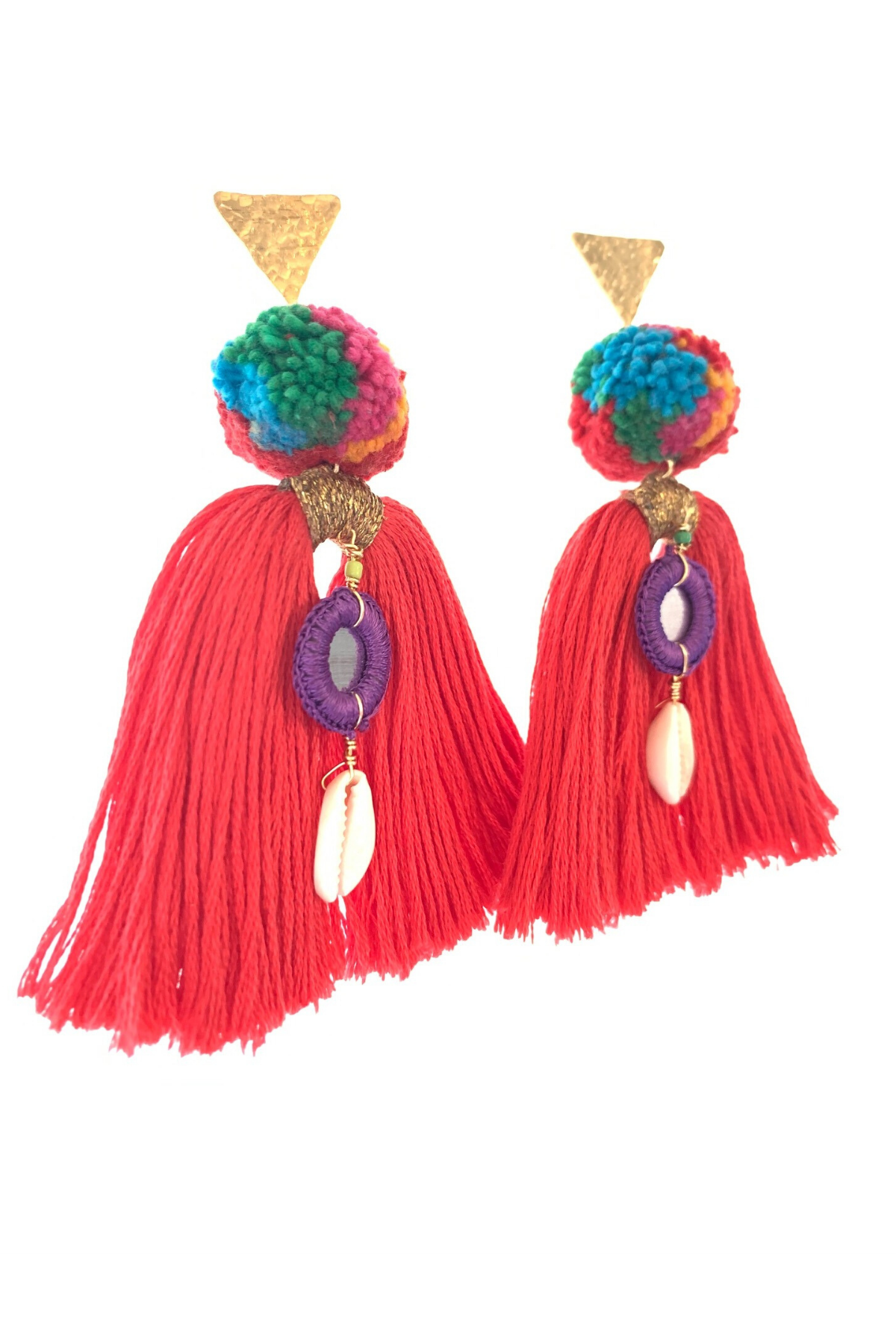Coral Tassle Earrings