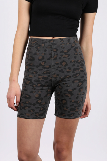 The "SLATE LEOPARD" Biker Short