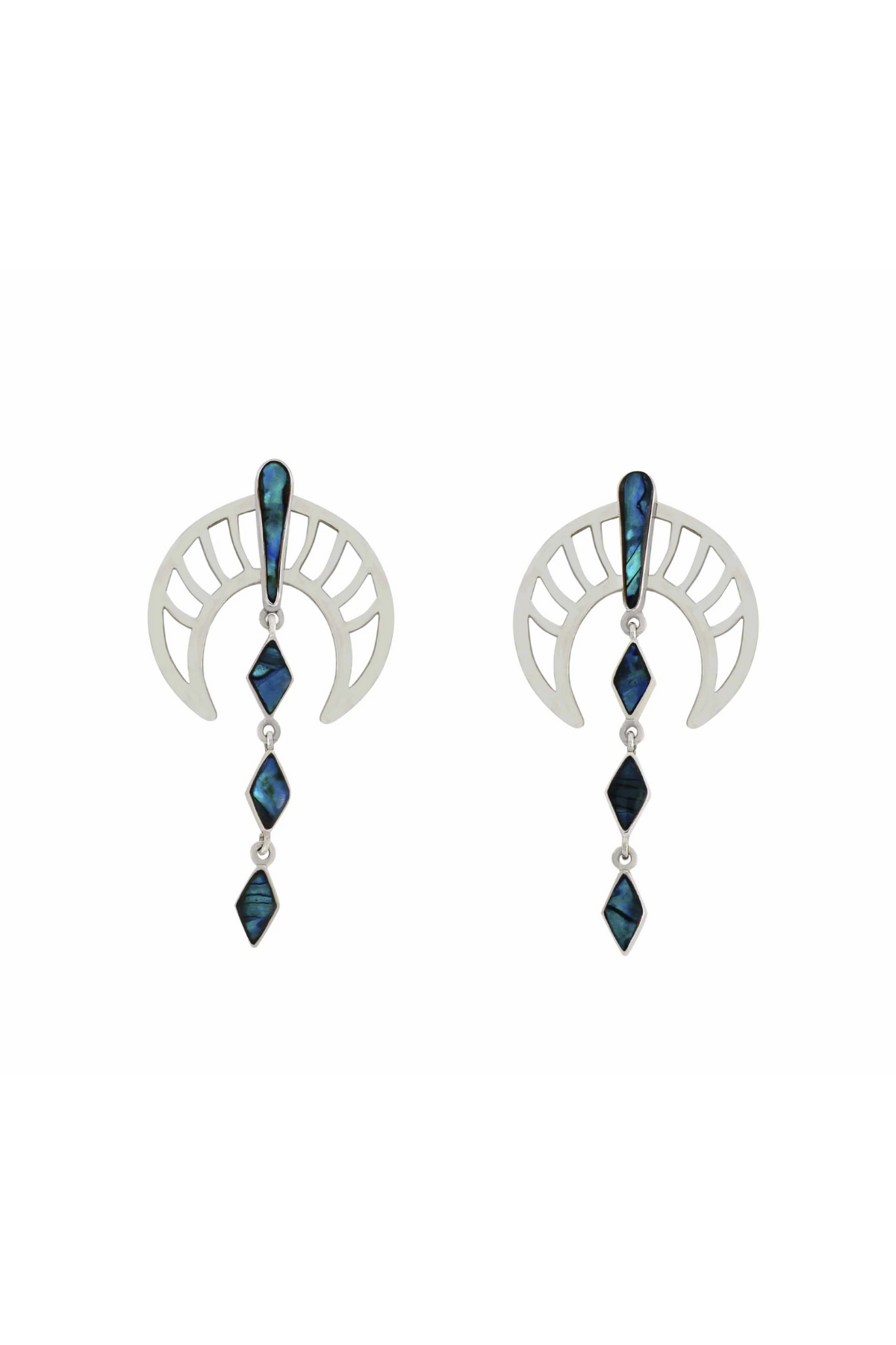 Blue Rawan Earrings in Silver