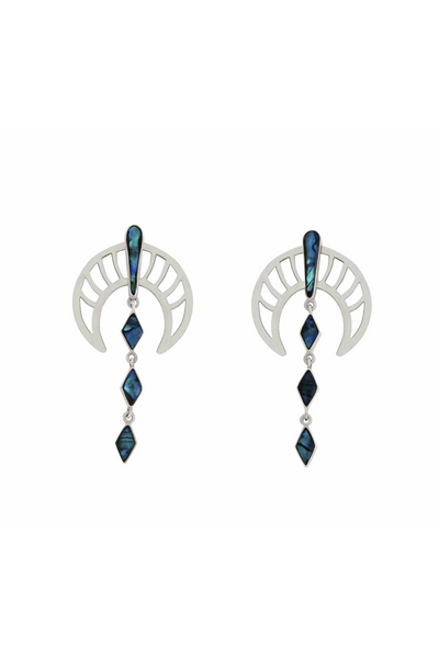 Blue Rawan Earrings in Silver