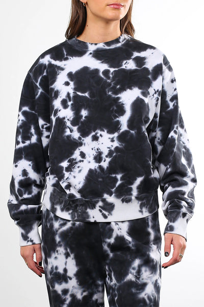 The "MARBLE TIE DYE" Best Friend Crew Neck Sweatshirt | Black