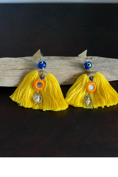 Yellow Tassle Earrings