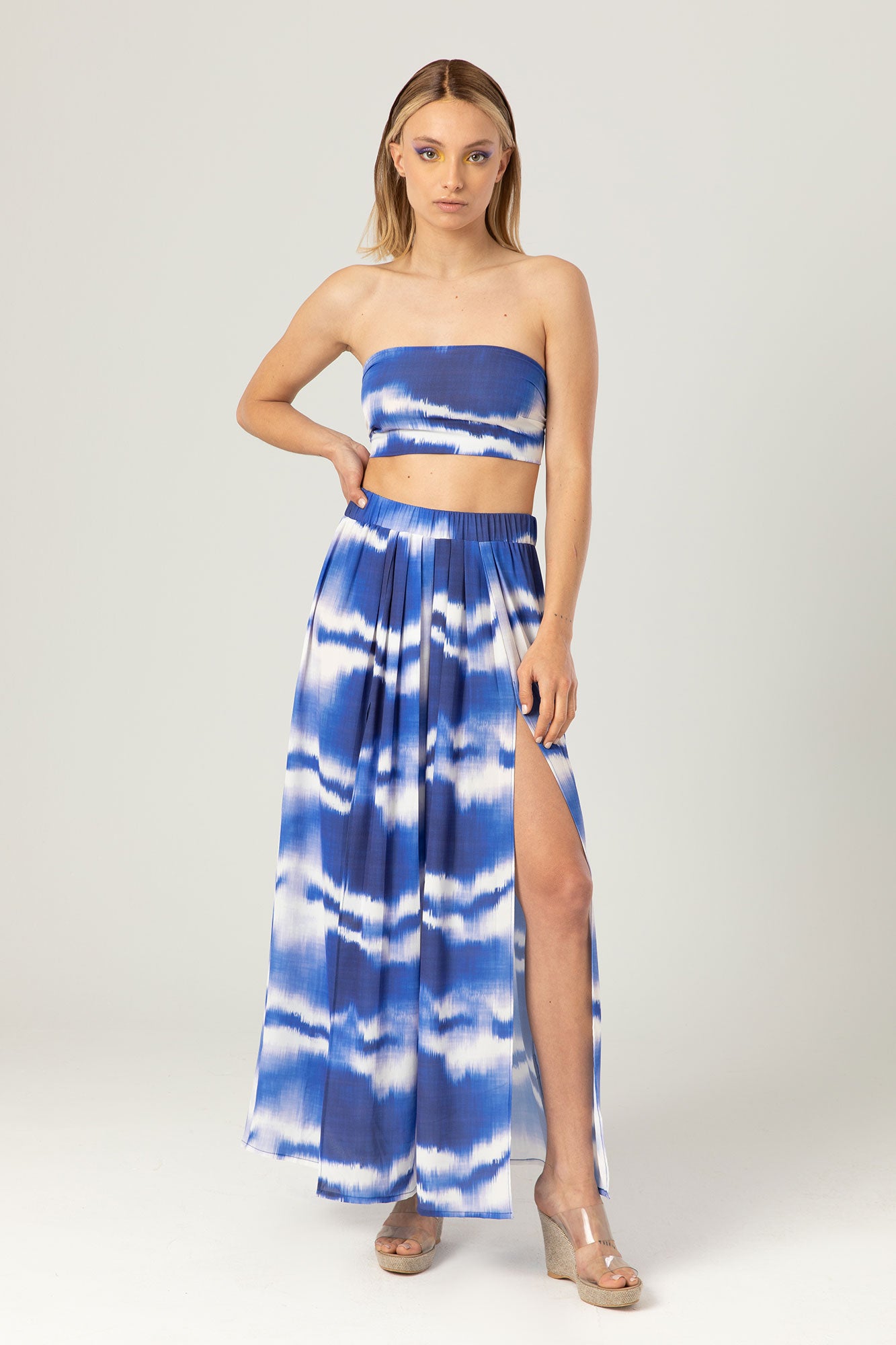 The Multi Jumpsuit | Blue and white tie dye