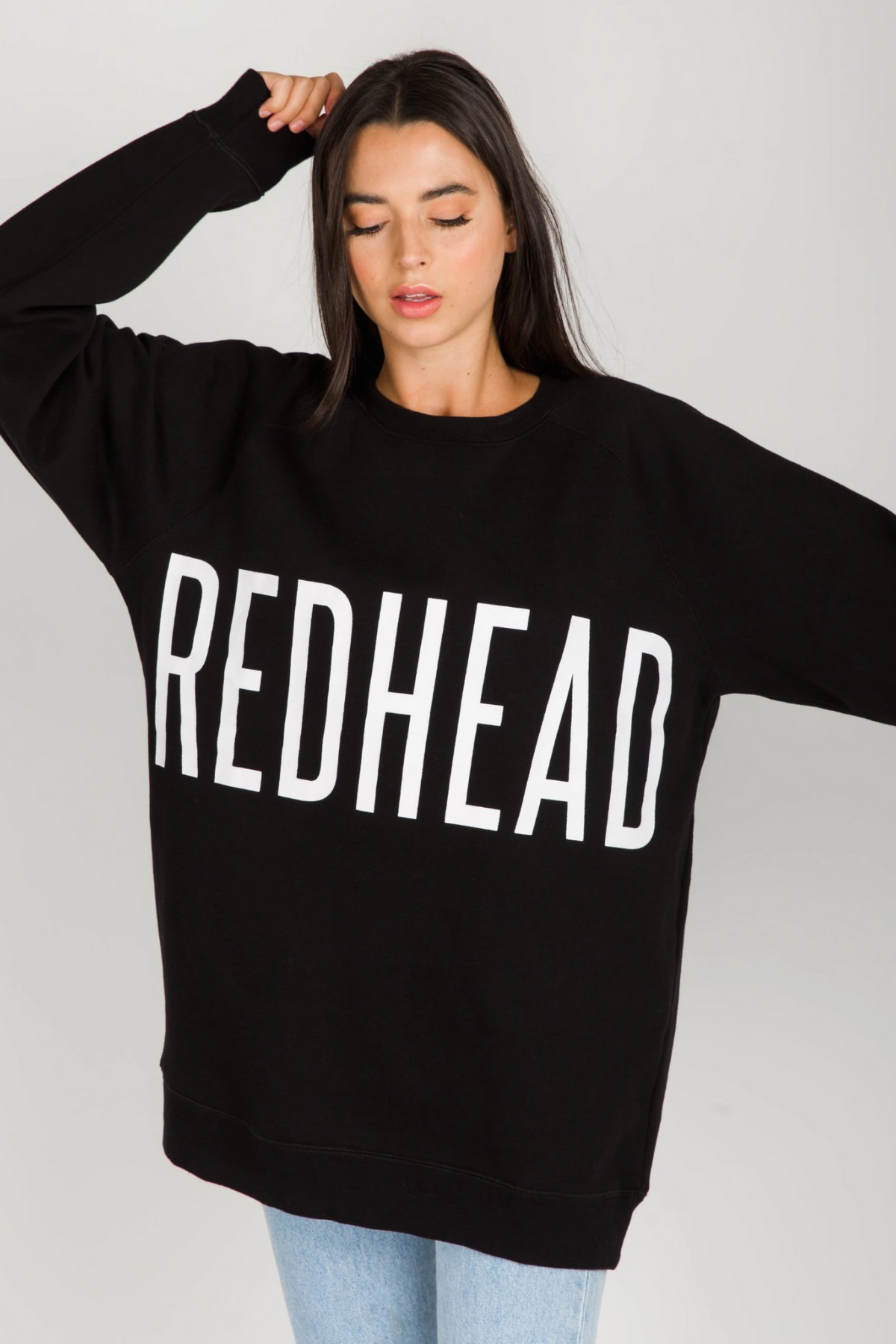 The "REDHEAD" Big Sister Crew Neck Sweatshirt | Black