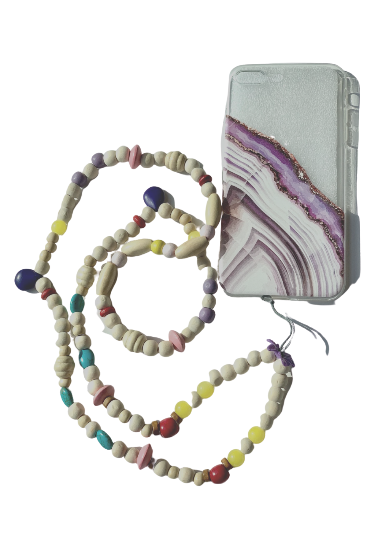Marble Phone Necklace with iPhone Case