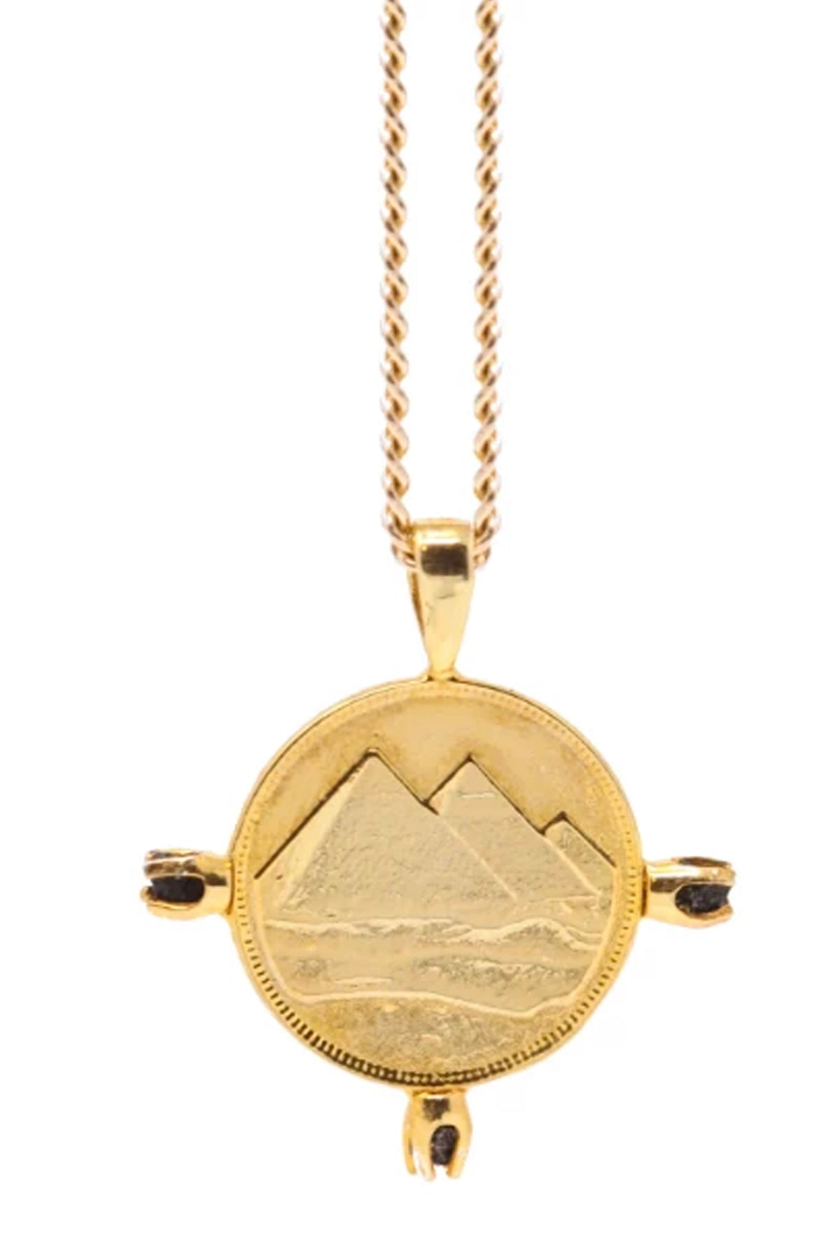 THE ALIGN PYRAMID Coin Necklace & Raw Black Diamonds - ShopAuthentique