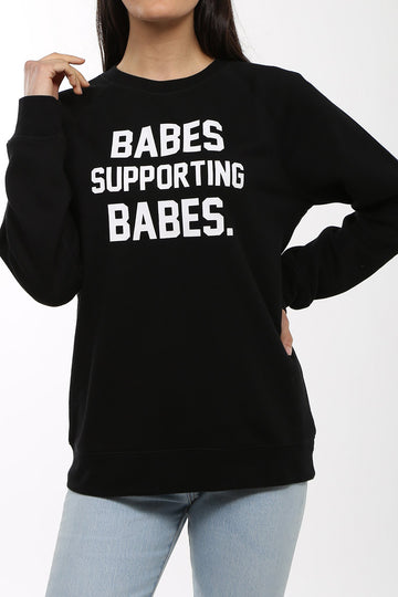 The "Babes Supporting Babes" Classic Crew Neck Sweatshirt | Black