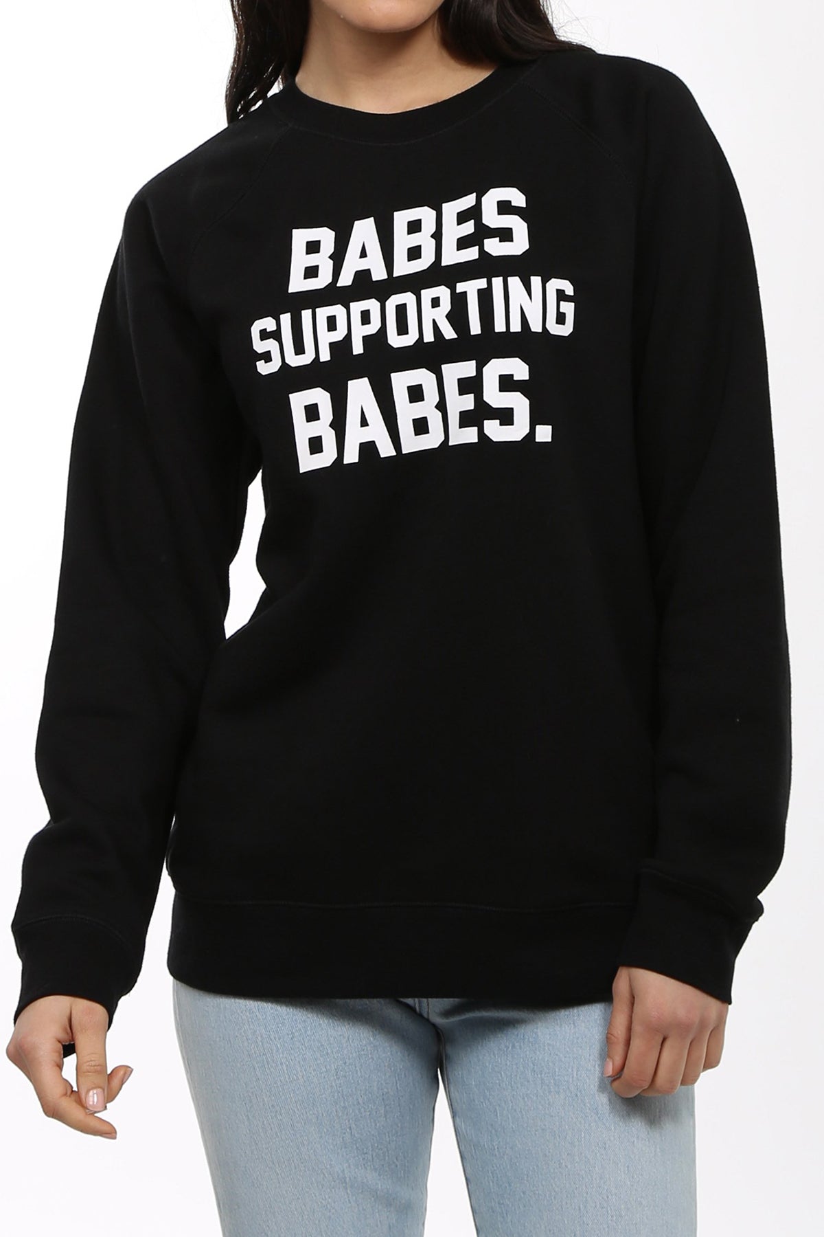 The "Babes Supporting Babes" Classic Crew Neck Sweatshirt | Black