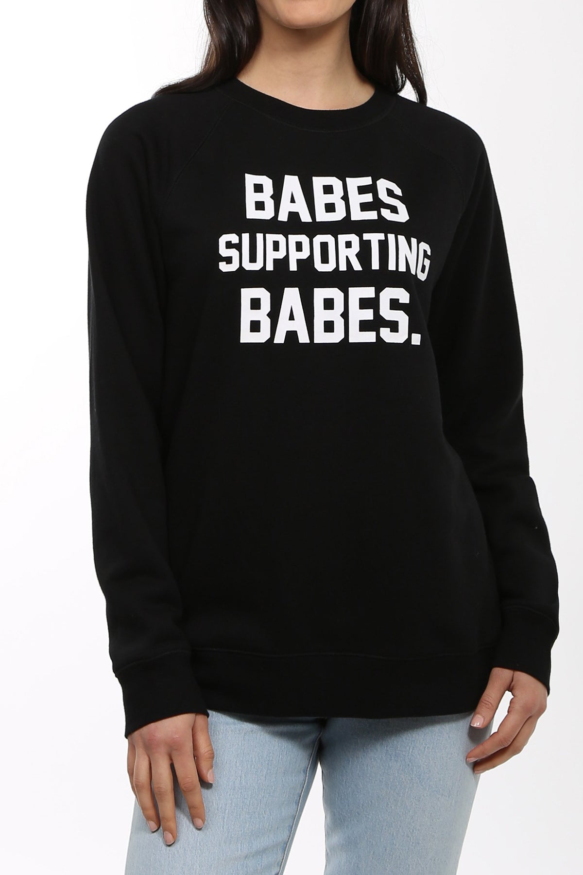The "Babes Supporting Babes" Classic Crew Neck Sweatshirt | Black