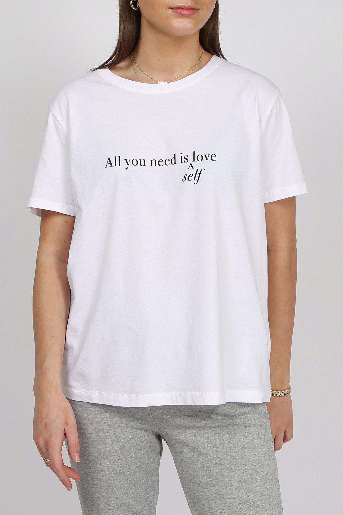 The "ALL YOU NEED" Classic Crew Neck Tee | White