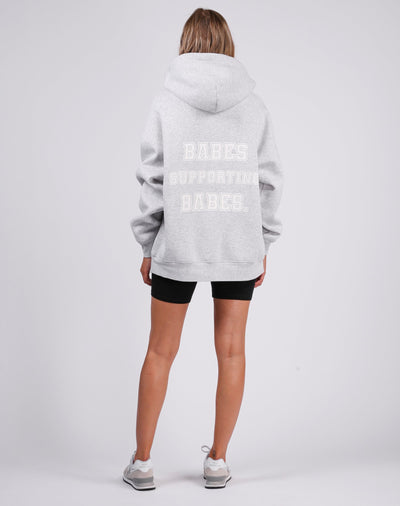 The "BABES SUPPORTING BABES" Big Sister Hoodie | Pebble Grey