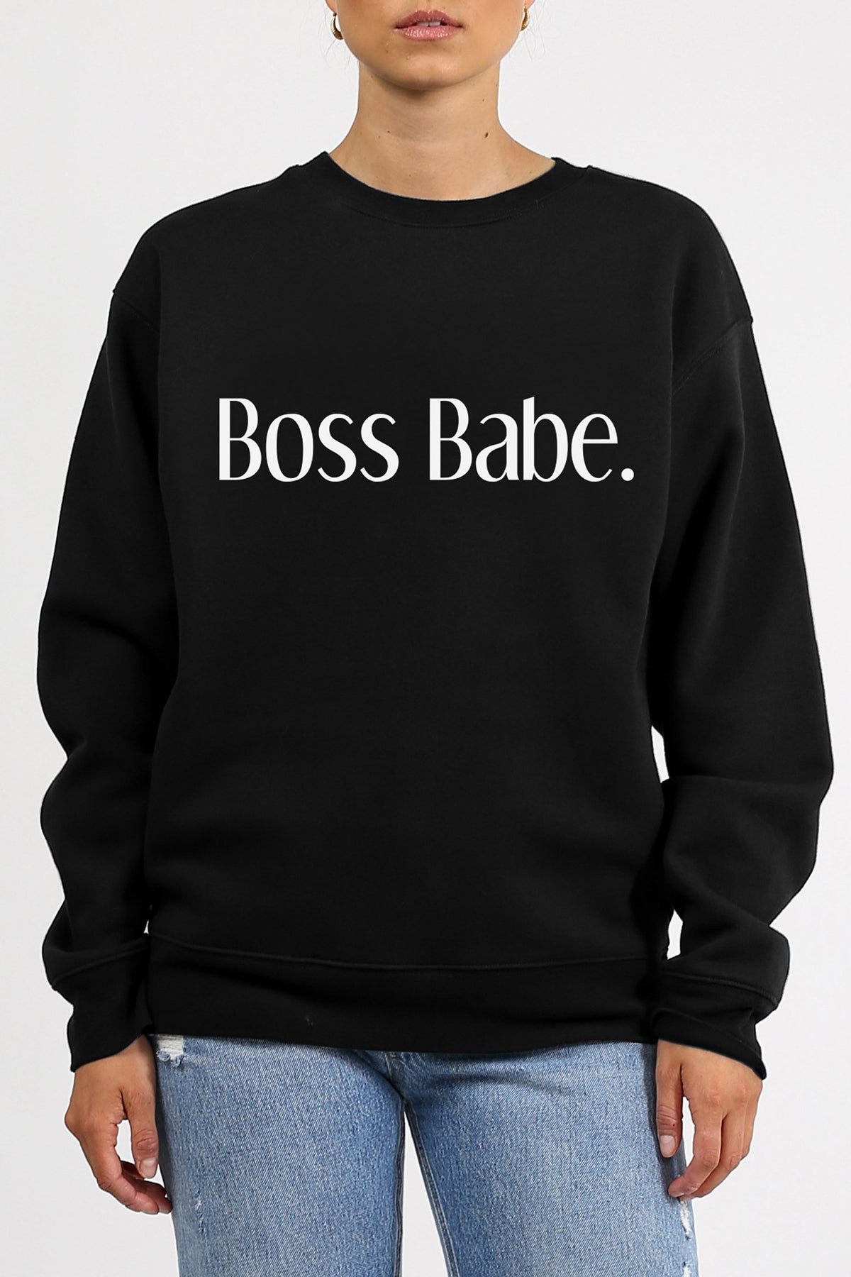 The "BOSS BABE" Classic Crew Neck Sweatshirt | Black