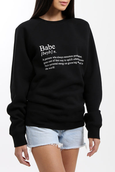The "DEFINITION OF A BABE" Classic Crew Neck Sweatshirt | Black