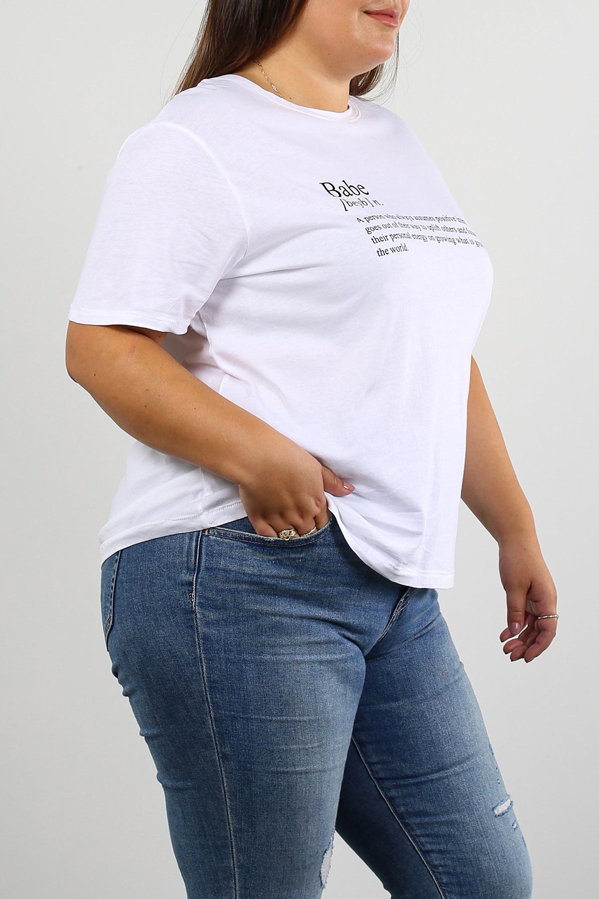 The "DEFINITION OF A BABE" Classic Crew Neck Tee | White