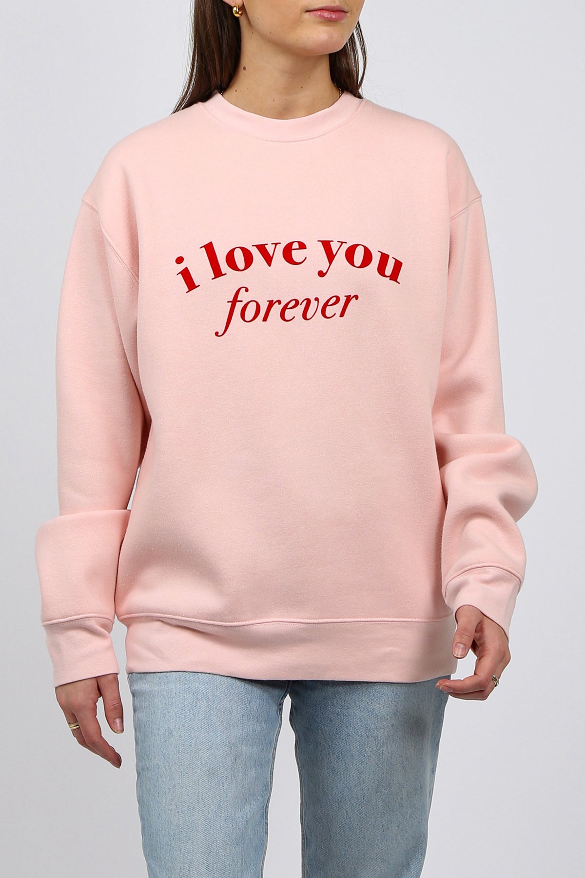 The "I LOVE YOU" Classic Crew Neck Sweatshirt | Cotton Candy