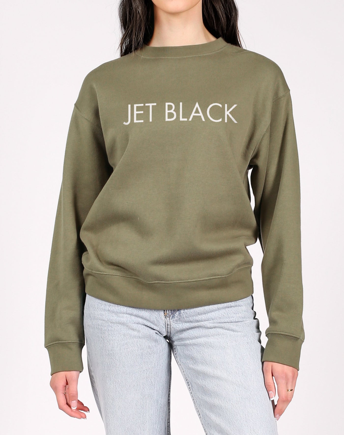 The "JET BLACK" Classic Crew Neck Sweatshirt | Olive