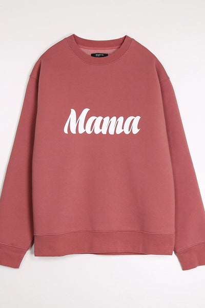 The "MAMA" Cursive Classic Crew Neck Sweatshirt | Rosewood