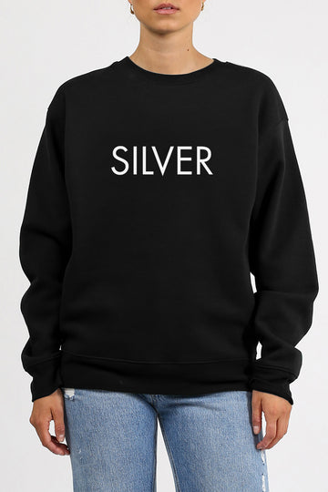 The "SILVER" Classic Crew Neck Sweatshirt | Black