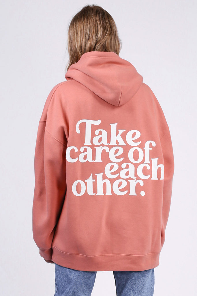 The TAKE CARE Big Sister Hoodie | Rose Blush