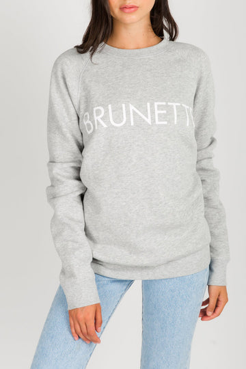 The "BRUNETTE" Classic Crew Neck Sweatshirt | Pebble Grey