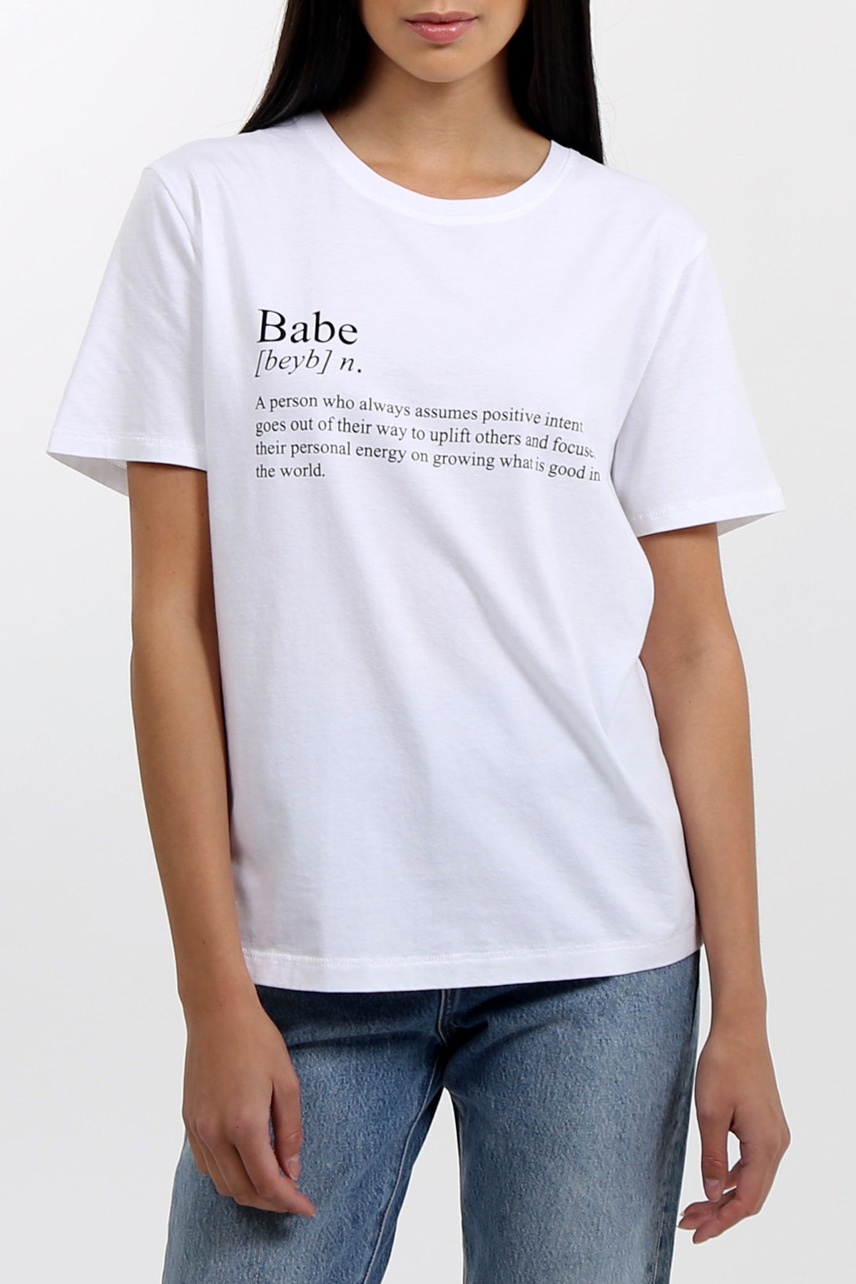 The "DEFINITION OF A BABE" Classic Crew Neck Tee | White