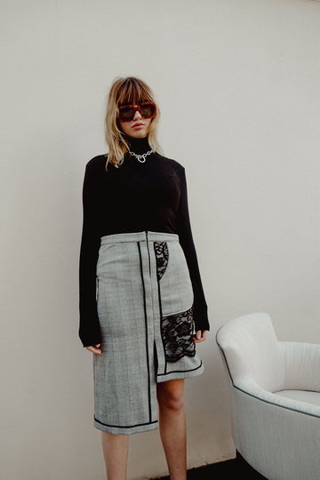 Asymmetrical Grey Skirt