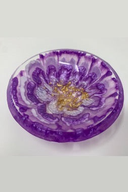 Trinket Dish - Ring Dish - Flower style - Purple