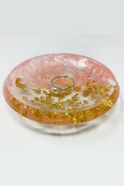 Trinket Dish - Ring Dish - Karat Gold- Blush Pink