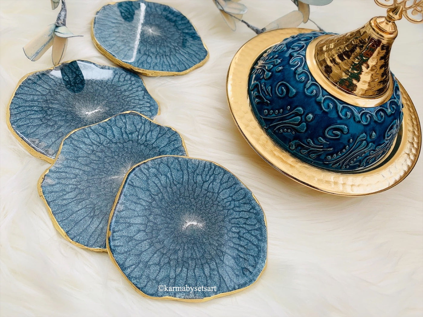 Blue Agate Coaster Set - ShopAuthentique
