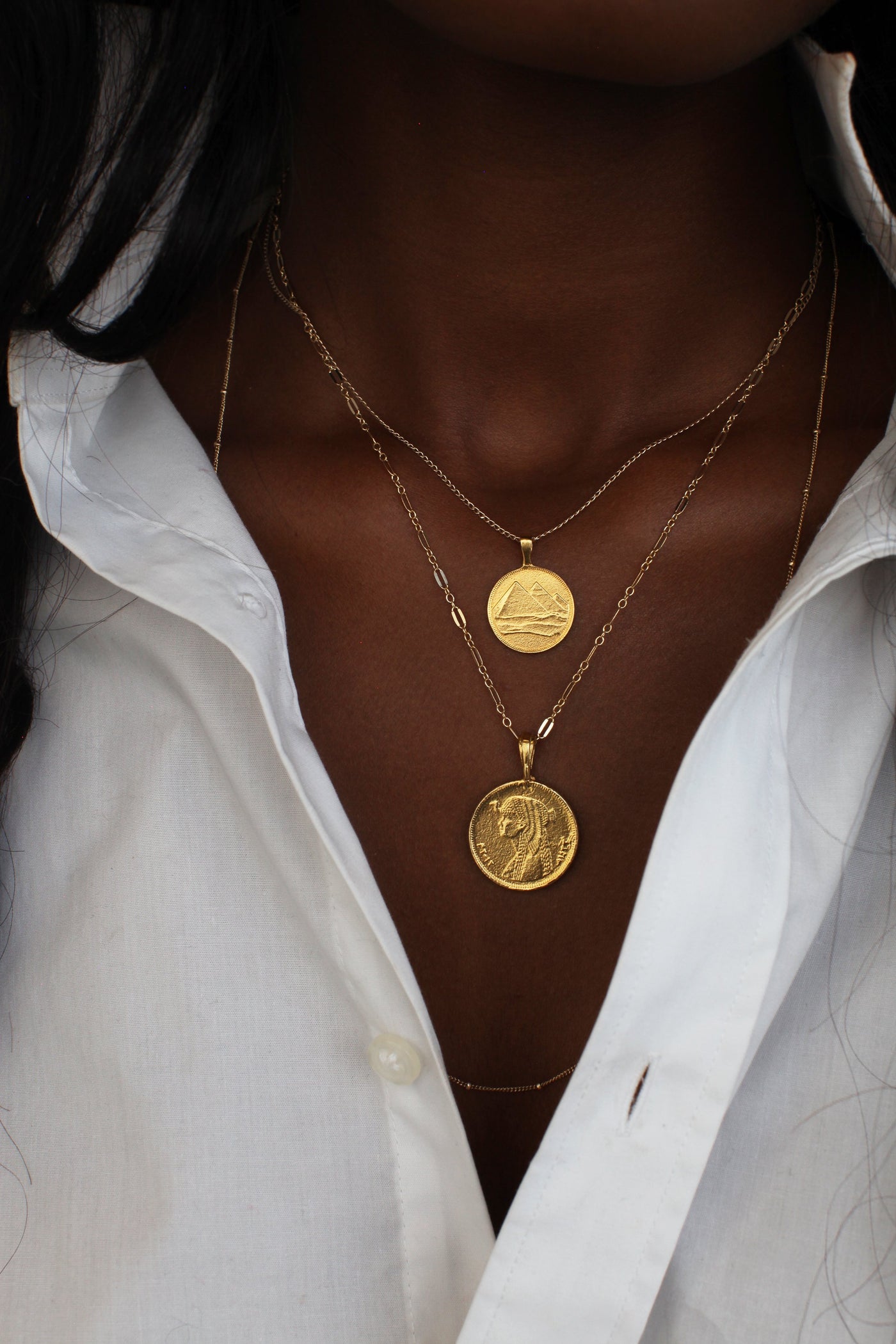 THE EGYPTIAN Coin Necklace Stack I - ShopAuthentique
