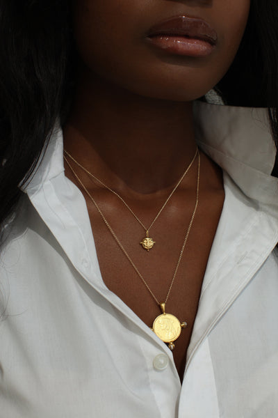 THE CLEOPATRA Coin Necklace with Pearls - ShopAuthentique