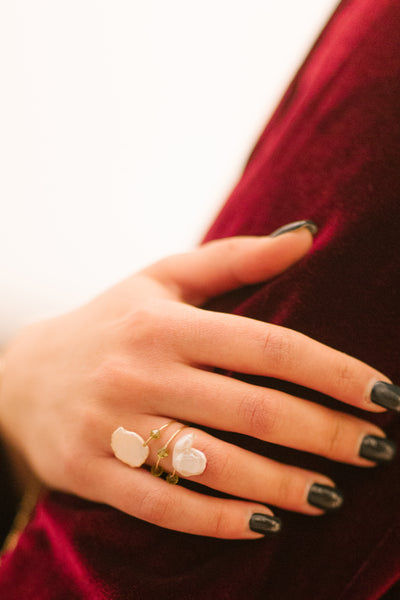 Pearl Ring with Stone - ShopAuthentique